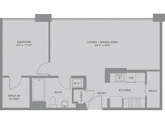 Floorplan for Apartment #02-924, 1 bedroom unit at Halstead Haverhill